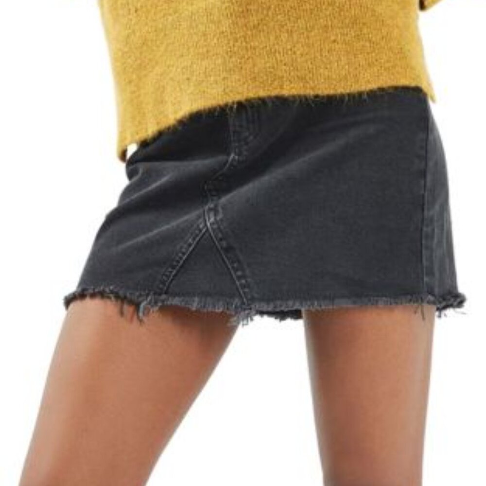 Topshop TALL High-Rise Denim Skirt